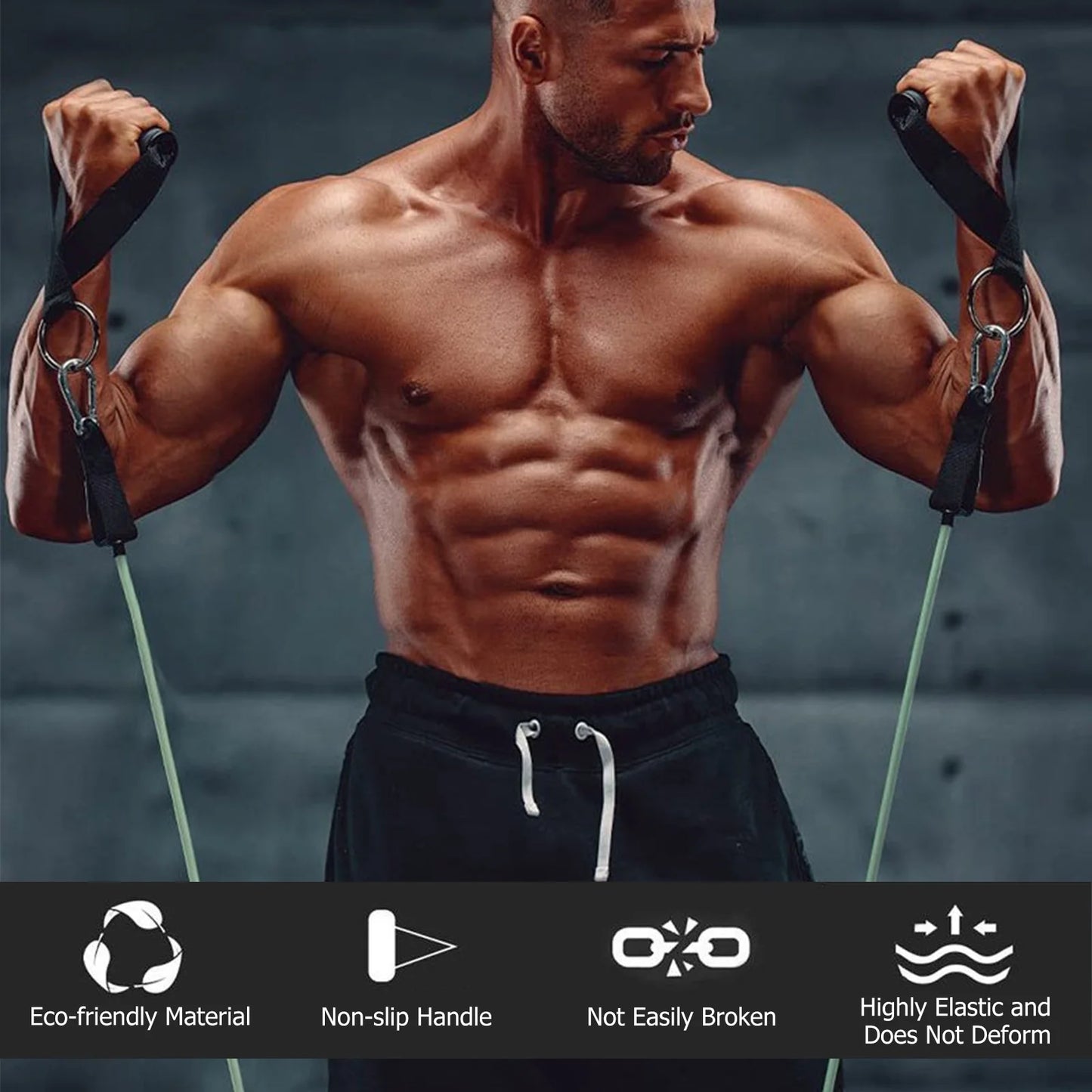 Ultimate Resistance Exercise Bands Set - Achieve Up to 150 Lb Resistance for Strength Training, Slimming, and Yoga - Perfect Home Gym Equipment for All Fitness Levels