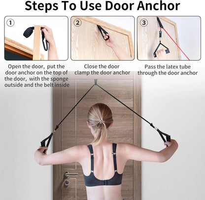 Ultimate Resistance Exercise Bands Set - Achieve Up to 150 Lb Resistance for Strength Training, Slimming, and Yoga - Perfect Home Gym Equipment for All Fitness Levels